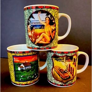 Set of 3 Dept 56 Travel America Interstate Map Coffee Cups
